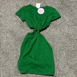 Vibrant Green Knotted Kids Dress